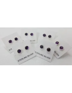 Boucles d'oreilles pouce améthyste