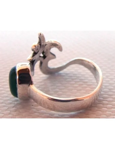 Bague OM argent jade