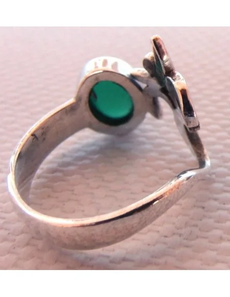 Bague OM argent jade