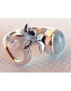 Bague OM argent pierre de lune 2