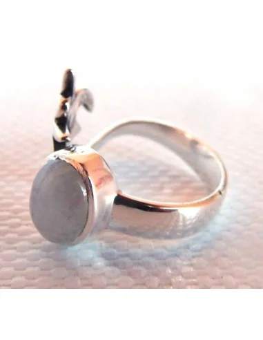 Bague OM argent pierre de lune