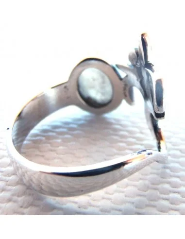 Bague OM argent pierre de lune