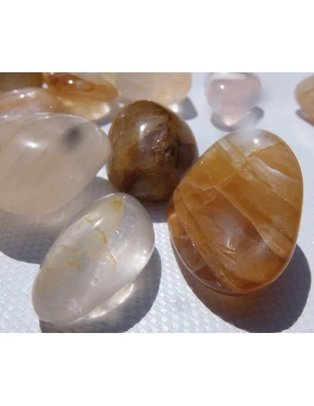 Quartz limonite roulé