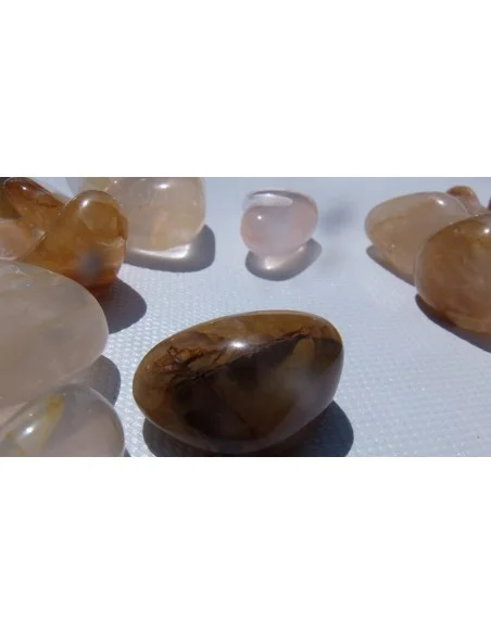 Quartz limonite roulé