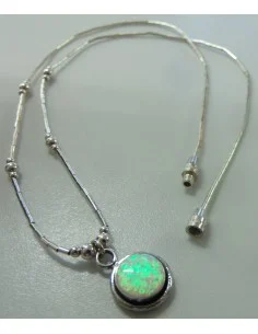 Opale noble pendentif avec lien en argent 2