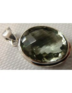 Prasiolite gemme pendentif argent 2