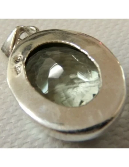 Prasiolite gemme pendentif argent