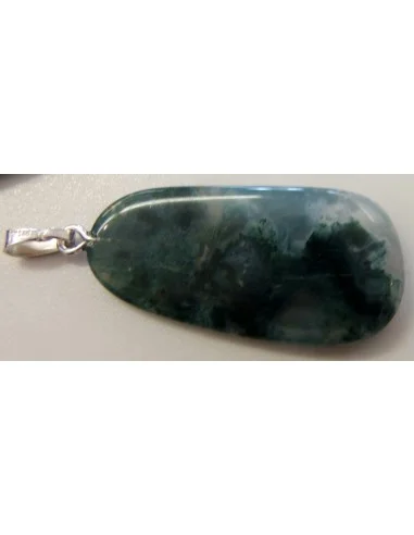 Agate mousse pendentif argent