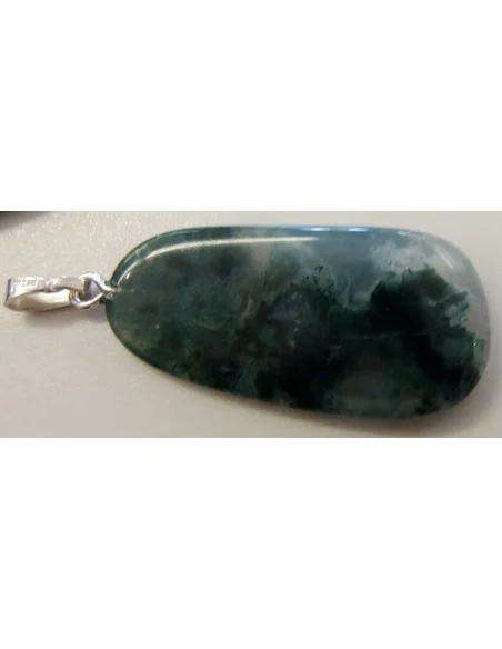 Agate mousse pendentif argent