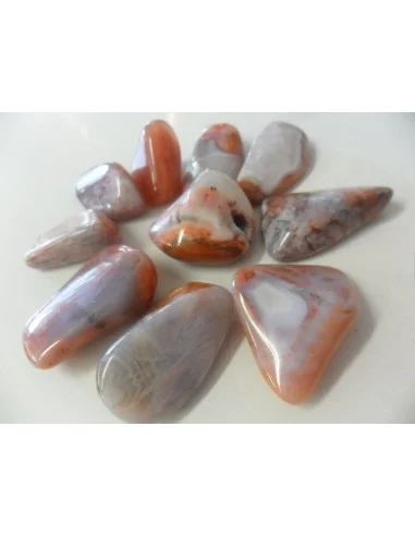 Calcedoine rouge pierre polis