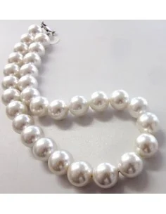 Perles 12mm blanche collier