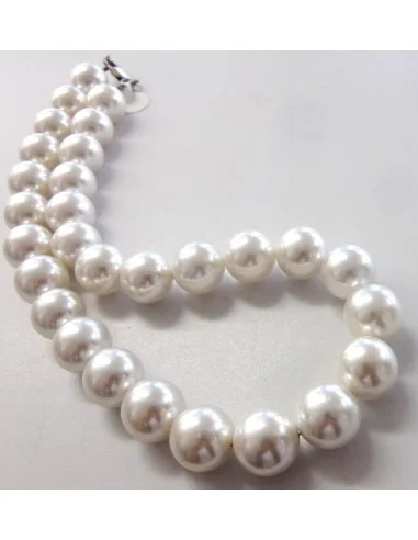 Perles 12mm blanche collier