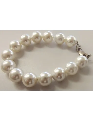 Perles 12mm blanche bracelet