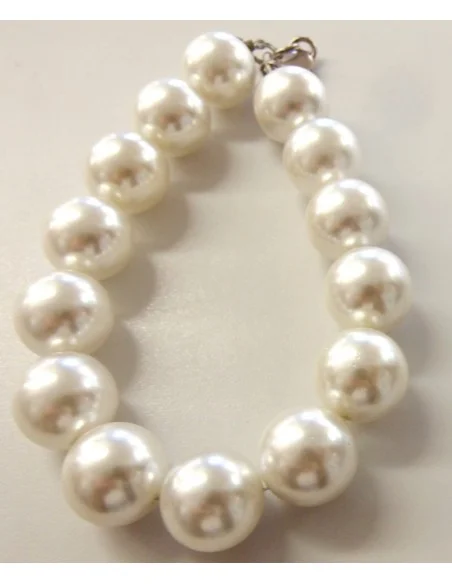 Perles 12mm blanche bracelet