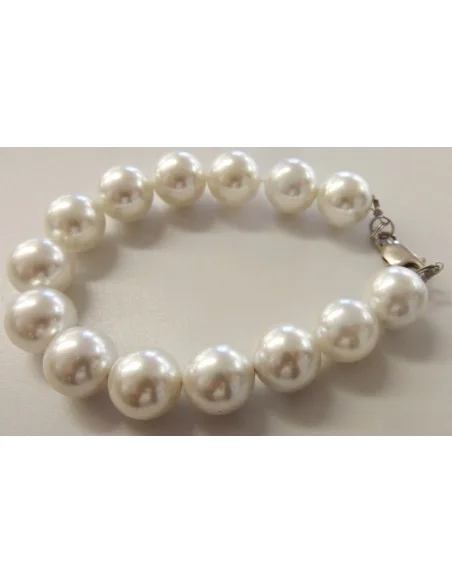 Perles 12mm blanche bracelet Perles 12mm blanche bracelet