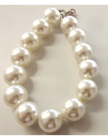 Perles 12mm blanche bracelet