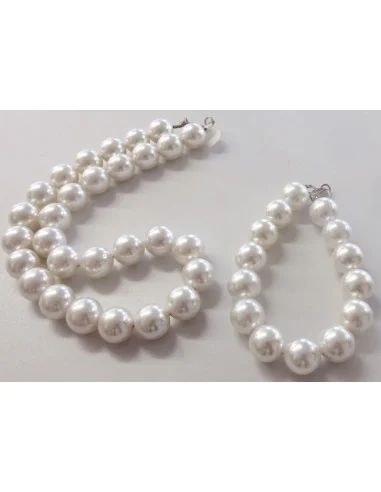 Parure Perles 12mm collier, bracelet