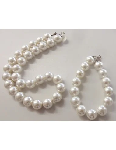 Parure Perles 12mm collier, bracelet