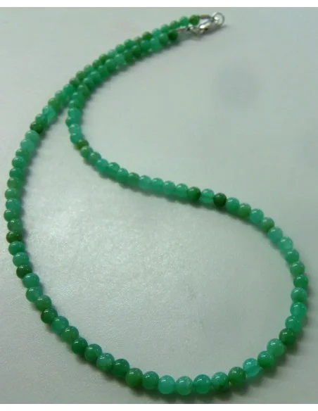 Chrysoprase 4mm collier