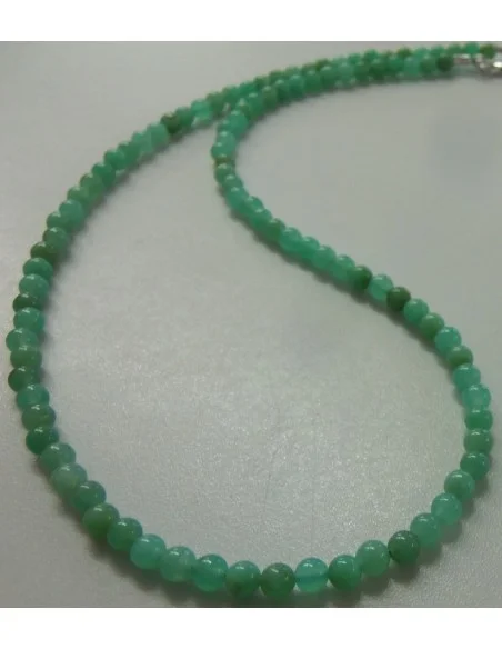 Chrysoprase 4mm collier