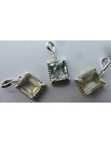 Brazilianite Béryl pendentif argent