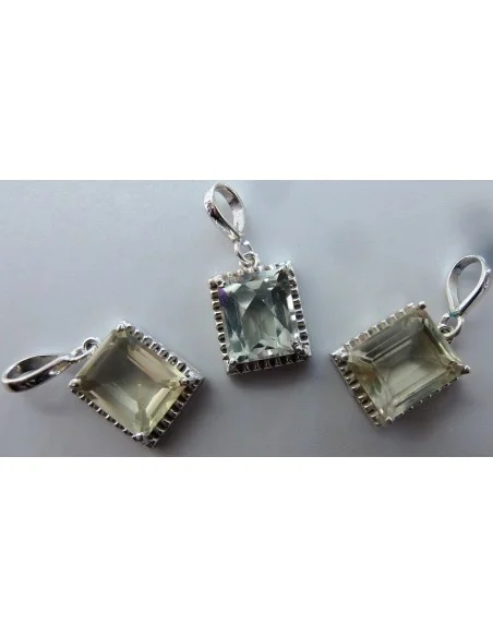 Brazilianite Béryl pendentif argent