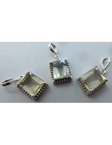 Brazilianite Béryl pendentif argent