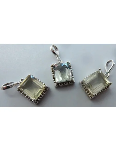 Brazilianite Béryl pendentif argent