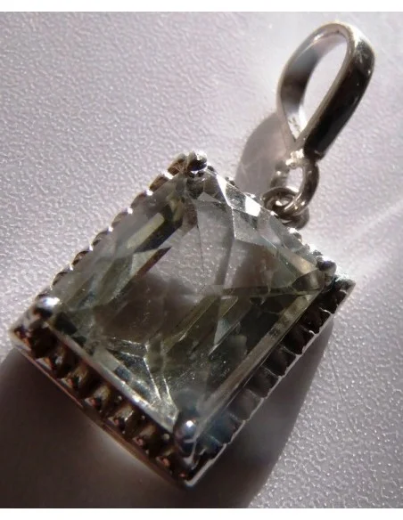 Brazilianite Béryl pendentif argent