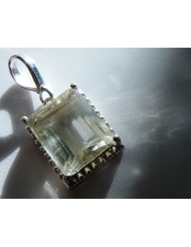 Brazilianite Béryl pendentif argent