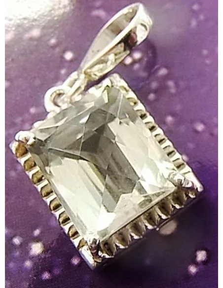 Brazilianite Béryl pendentif argent