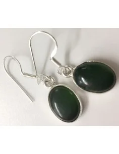 Jade boucles d'oreilles argent 2