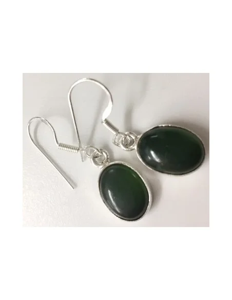 Jade boucles d'oreilles argent