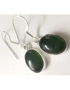 Jade boucles d'oreilles argent