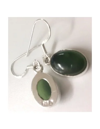 Jade boucles d'oreilles argent