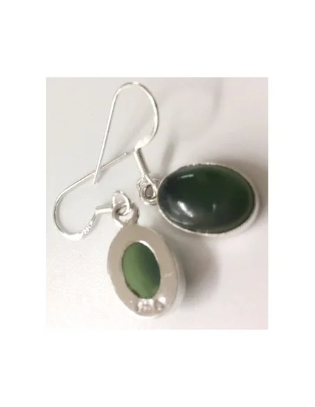 Jade boucles d'oreilles argent