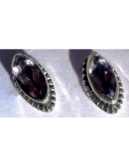 Boucles d'oreilles améthyste pouce