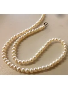 Perles blanches 30mm collier 2