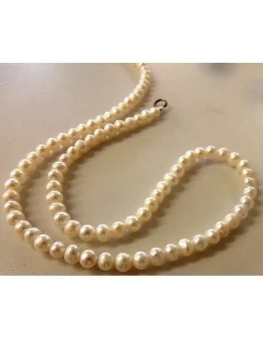 Perles blanches 30mm collier