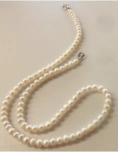 Perles blanches 30mm collier