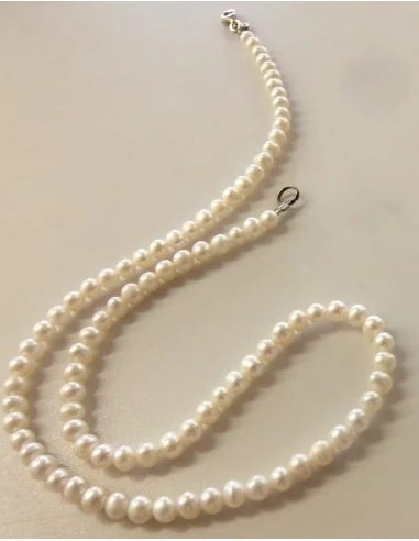 Perles blanches 30mm collier