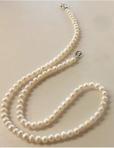 Perles blanches 30mm collier Perles blanches 30mm collier