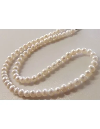 Perles blanches 30mm collier