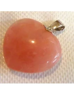 Pendentif coeur quartz rose argent