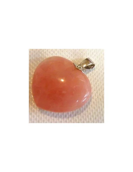 Pendentif coeur quartz rose argent