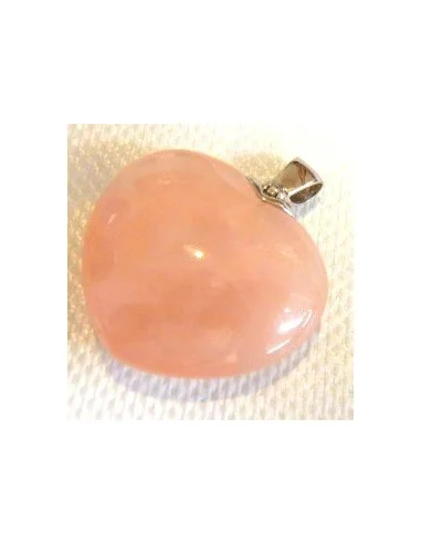 Pendentif coeur quartz rose argent