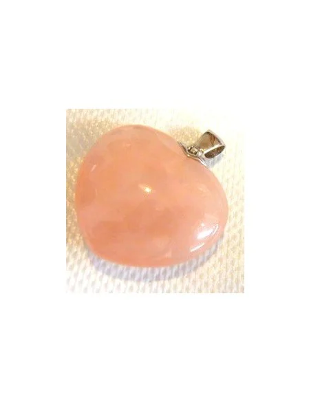 Pendentif coeur quartz rose argent