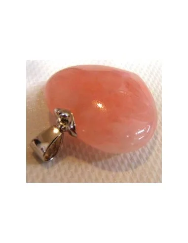 Pendentif coeur quartz rose argent