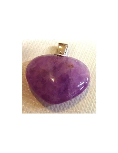 Pendentif coeur amethyste argent