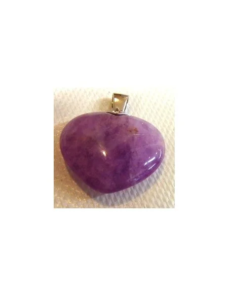 Pendentif coeur amethyste argent
